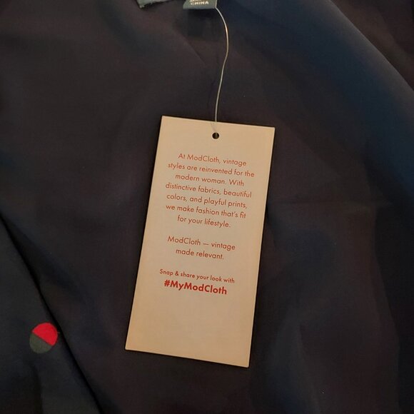 Modcloth Fits of Bliss Polka-dot Short Flutter Sleeves Midi Dress Size Large - Picture 6 of 10